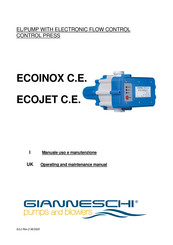 Gianneschi Ecoinox 4 C.E. Operating And Maintenance Manual