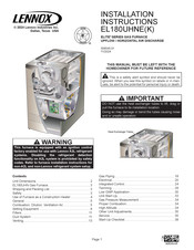 Lennox ELITE EL180UHNEK Series Installation Instructions Manual