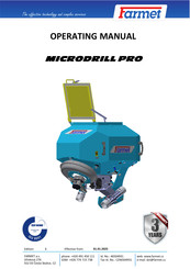 Farmet MICRODRILL MD 800 PRO Operating Manual