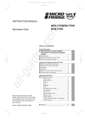 INTIRION MicroFridge MFM-7TP Instruction Manual