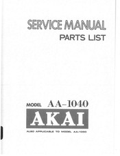Akai AA-1040 Service Manual