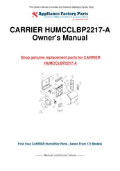 Carrier HUMCCLBP2217-A Owner's Manual