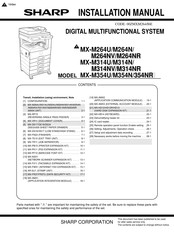 Sharp MX-354NR Installation Manual