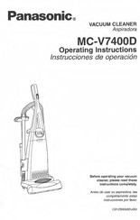 Panasonic MCV7400D - UPRIGHT VACUUM Operating Instructions Manual