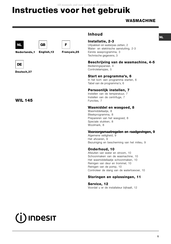 Indesit WIL 145 Instructions For Use Manual