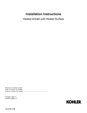 Kohler Mariposa BubbleMassage K-1257-G Installation Instructions Manual