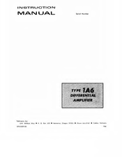 Tektronix 1A6 Instruction Manual
