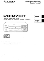 Pioneer PD-P710T Operating Instructions Manual