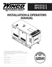 Winco RP15Y2/2 Installation & Operator's Manual