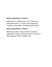 WMF Bueno Pro Operating Manual