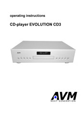 AVM EVOLUTION CD3 Operating Instructions Manual