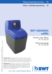 BWT AQUADIAL softlife 25 Fitting And Operating Instructions
