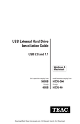 Teac HD3U-80 Installation Manual