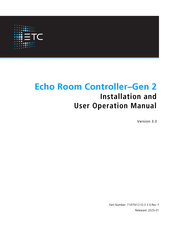 ETC Echo Room Controller-Gen 2 Installation And Operation Manual