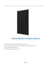 aiko AIKO-A-MCE54Db Installation Manual