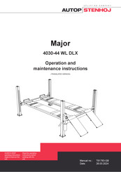 AUTOPSTENHOJ Major 4030-44 WL DLX Installation, Operation And Maintenance Instructions