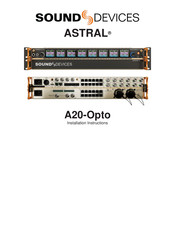 Sound Devices ASTRAL A20-Opto Installation Instructions Manual