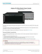 Haivision Alpha FX Elite Quick Start Manual