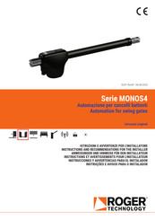 Roger Technology MONOS4 Instructions And Recommendations For The Installer