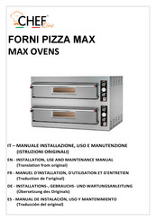 ChefLine FORNI PIZZA MAX Instructions For Installation, Use And Maintenance Manual