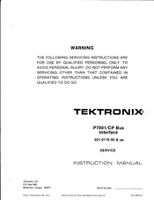 Tektronix P7001/CP Bus Instruction Manual