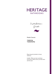 Heritage Bathrooms TGRDC06 Installation Manual