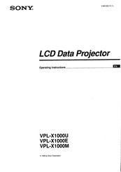 Sony VPL-X1000E Operating Instructions Manual