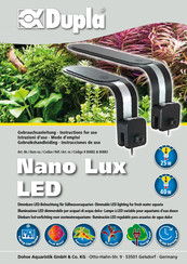 Dupla Nano Lux Instructions For Use Manual