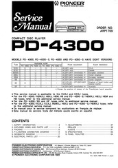Pioneer PD-4300 Service Manual