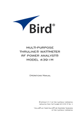 BIRD THRULINE 4391M Operation Manual