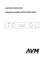 AVM EVOLUTION A3NG Operating Instructions Manual