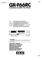 Akai GX-F66RC Operator's Manual