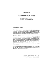 Advantech PCL-728 User Manual