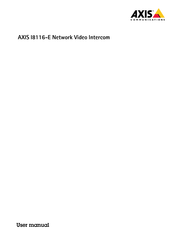 Axis I8116-E User Manual