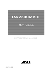 AND RA2300MK II Instruction Manual