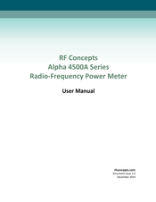 RF Concepts Alpha 4500A Series User Manual