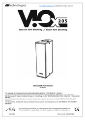 dB Technologies VIO X205 Quick Start User Manual