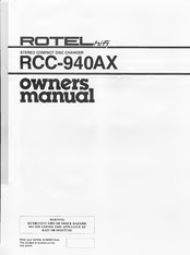 Rotel RCC-940AX Owner's Manual
