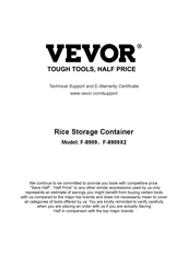 VEVOR F-8909 Manual