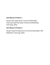 Keurig K-Slim Use & Care Manual