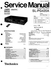 Technics SL-PG420A Service Manual