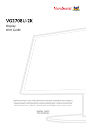 ViewSonic VG2708U-2K User Manual