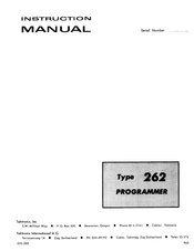 Tektronix 262 Instruction Manual