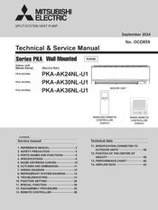 Mitsubishi Electric PKA-AK36NL Technical & Service Manual