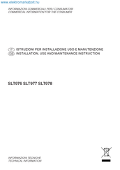 Sirius Satellite Radio SLT978 Installation, Use And Maintenance Instruction