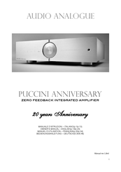 Audio Analogue PUCCINI ANNIVERSARY Owner's Manual