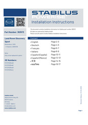 STABILUS 363573 Installation Instructions Manual