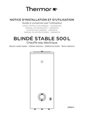 Thermor GZT 500 Installation And User's Instruction Manual - Guarantee