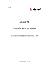Acrel ADL200-NK Installation And Operation Manual