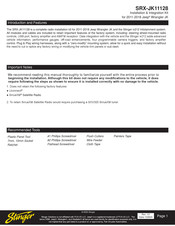 Stinger SRX-JK11128 Manual